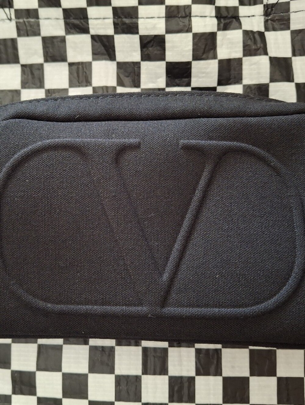 Valentino Black Cosmetic Quilted Pouch